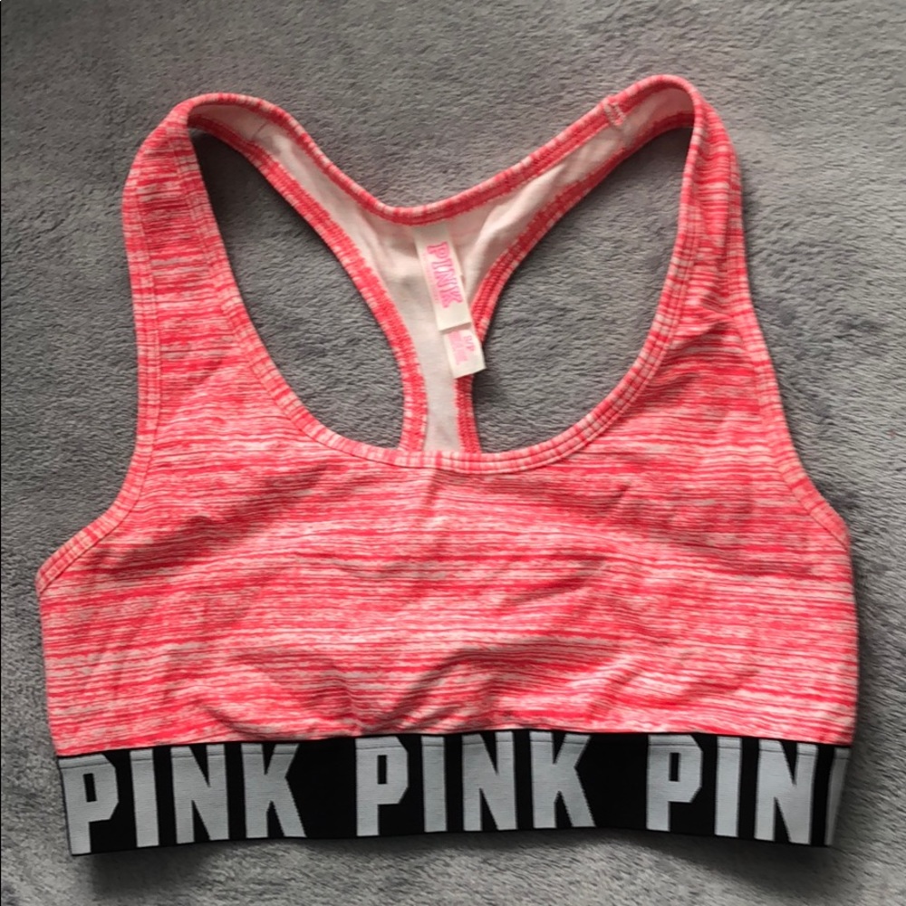 PINK hot pink unlined cotton sports bra